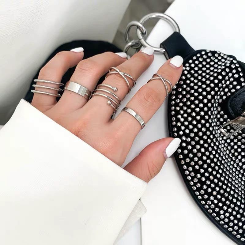 Vintage Exaggerated Knuckle Ring Fashion Simple Ring Jewelry Set