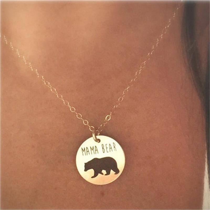 Popular pure handmade jewelry simple fashion alloy two-color bear necklace small animal exquisite clavicle chain