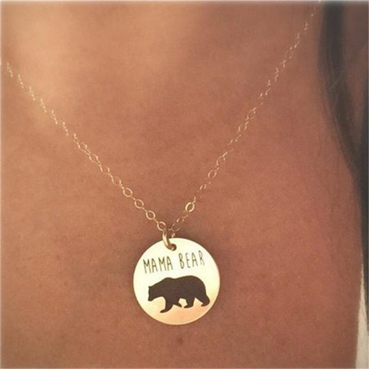 Popular pure handmade jewelry simple fashion alloy two-color bear necklace small animal exquisite clavicle chain