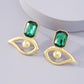 E1289 Simple Earrings Female Alloy Funny Eyes Rhinestone Earrings Geometric French Creative Earrings