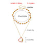 Jewelry Bohemian color rice beads daisy flower love pendant necklace female small fresh necklace