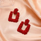 Metal Geometric Earrings Retro Exaggerated Square Frosted Earrings Fashion Irregular Stud Earrings Women