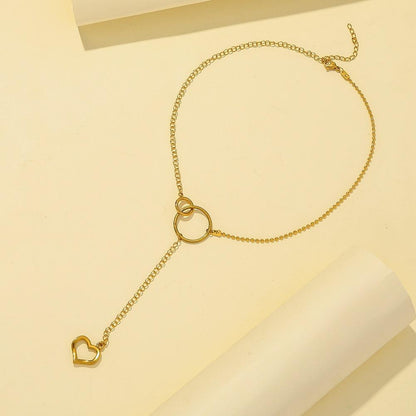 Minority Light Luxury Peach Heart Necklace Gold Plated Love Stainless Steel Pendant Necklace Heart Shaped Titanium Steel Clavicle Chain