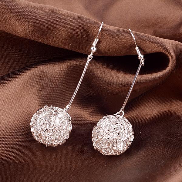 Trendy fashion metal wire ball earrings OL versatile ladies earrings