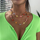 N7524 Bohemian colorful rice bead necklace holiday multi-layered hand-woven flower accessories