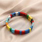 Personalized paint DIY rainbow polygonal arrow arc bracelet rubber paint colorful bracelet