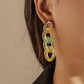 Colorful transparent crystal resin cross chain earrings personality exaggerated fashion atmosphere ear jewelry