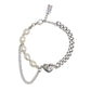 High-end Pearl Chain Stitching Love Bracelet Women's New Year's Trend Hip-Hop Ins Niche Design Jewelry