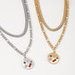 N1758 Sweet and Cool Stacked Necklace Round Pentagram Rhinestone Necklace Simple Metal Geometric Necklace