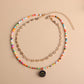 Jewelry Fashion Acrylic Smiley Face Pendant Necklace Colorful Beads Alloy Butterfly Chain Necklace