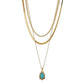 Vintage Resin Water Drop Pendant Necklace Fashion Multilayer Snake Chain Necklace Women Accessories