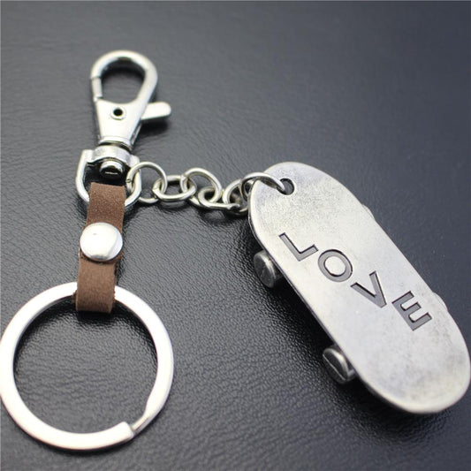 Alloy Brushed Surface Scooter Keychain Retro Key Ring Jewelry Bag Pendant