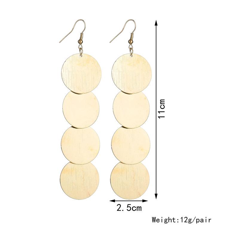 Earrings Exaggerated Geometric Round Metal Earrings