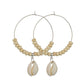 accessories seashell earrings boho beige beads large earrings jewelry