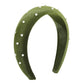 F4978 wide-brimmed retro pure color sponge imitation pearl headband female high skull top internet celebrity simple velvet headband