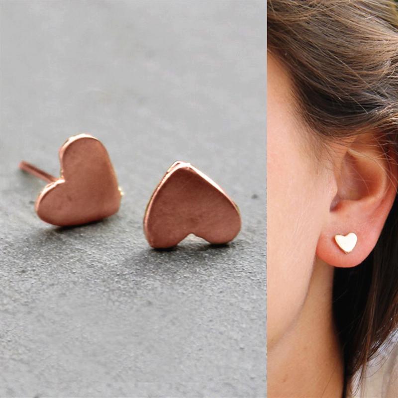 ins simple mini small titanium steel earrings peach heart earrings love earrings