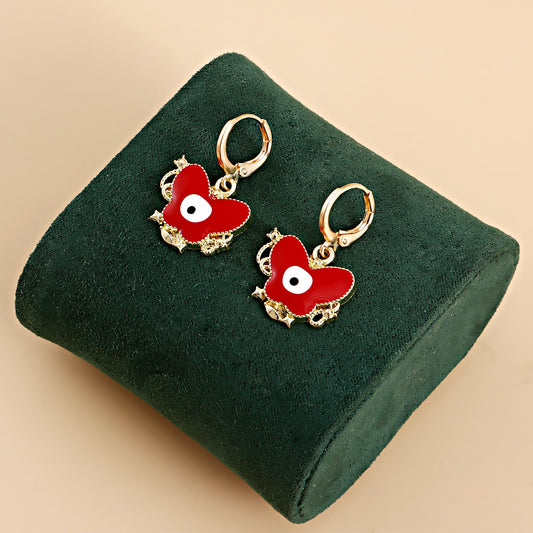 Jewelry ins color butterfly devil's eye pendant earrings female earrings high-end niche earrings