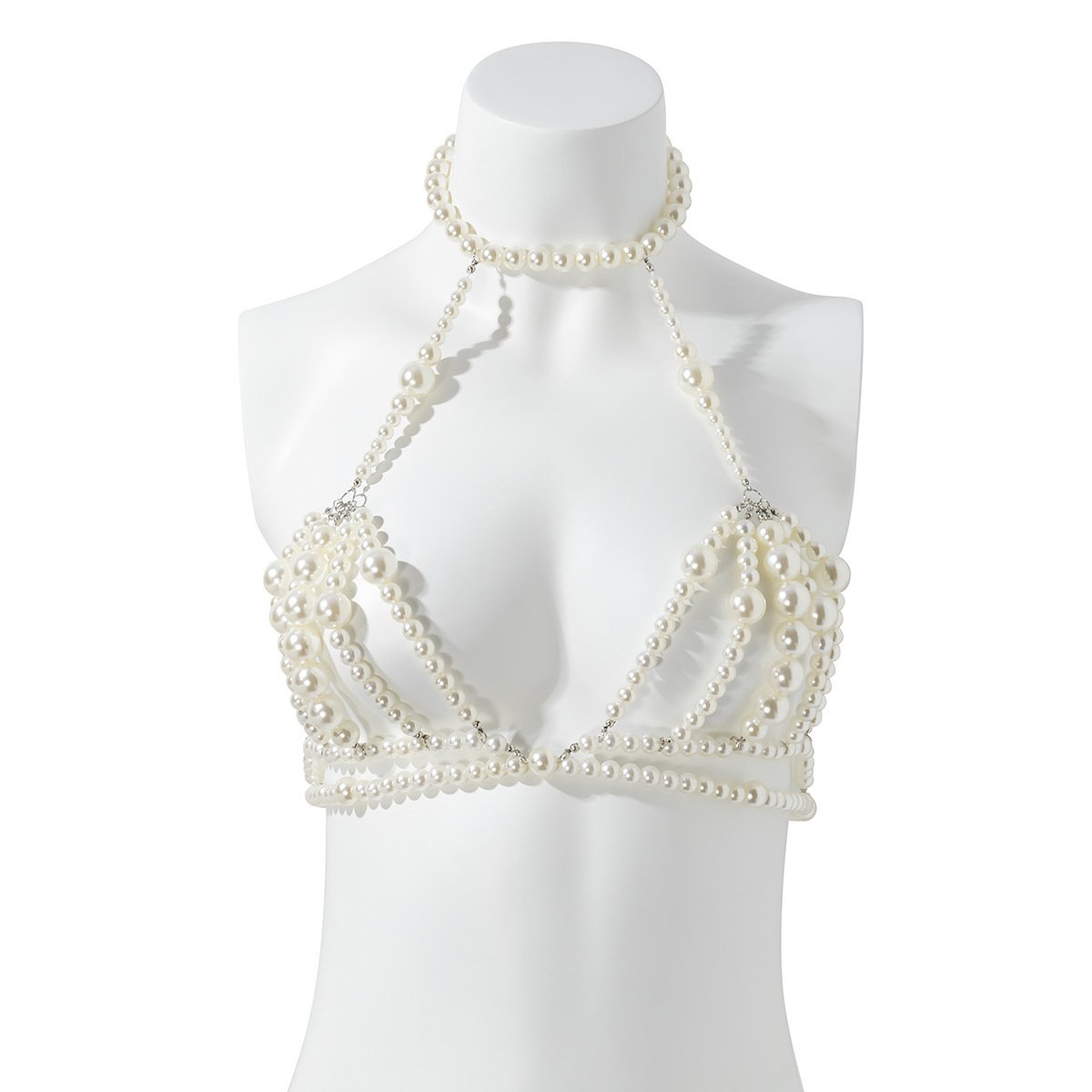 Sexy Vacation Imitation Pearl Bra Dress Chain Trendy Bikini Chain Body Chain Women