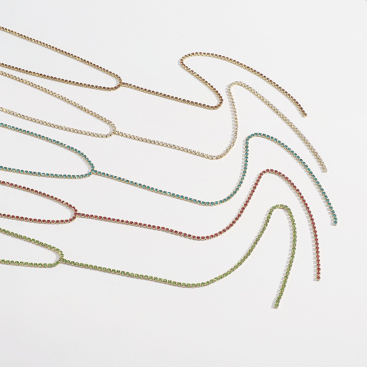 1976 Sexy single-layer colorful claw chain necklace personality also night hip-hop sweet cool geometric necklace