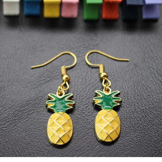 Fruit series earrings drop oil alloy pineapple earrings holiday gift direct supply