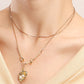 Jewelry trend double-layer imitation pearl geometric shaped pendant necklace female niche design sense