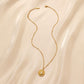 Fashion Simple Personality Advanced Sense Light Luxury Minority Stainless Steel Gold Retro Coin Pearl Short Necklace Female