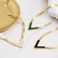 Jewelry Retro Hip Hop Flat Snake Bone Chain Necklace Simple Geometric V-shaped Single Layer Necklace for Women