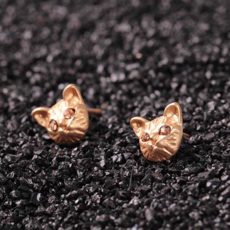 Fashion Cute Animal Stud Earrings Exquisite Black Cat Small Earrings Jewelry