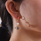 Jewelry micro-set diamond blue eyes pearl pendant earrings women's popular temperament earrings