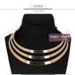 Fashion exaggerated metal hollow three-ring collar catwalk necklace clavicle chain jewelry