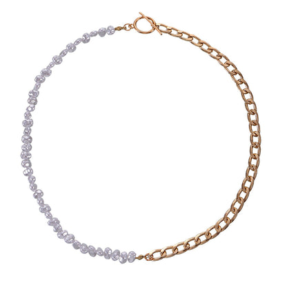 Jewelry Fashion OT Buckle Necklace Short Pearl Necklace Female Personality Plating Chain Chain Thick Chain Necklace
