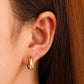 Metal polygonal earrings simple cold micro-inlaid zircon earrings net red high-end geometric earrings jewelry