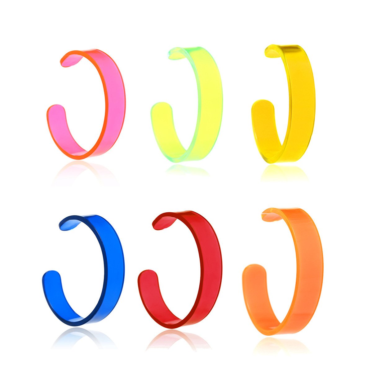 Jewelry simple solid color all-match popular jewelry female fluorescent color half circle acetate open bracelet