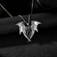 Halloween Necklace Creative Bat Wings Luminous Feather Hip Hop Skull Pendant