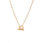 Fashion titanium steel necklace flower ot buckle clavicle chain gold cold necklace simple temperament all-match jewelry