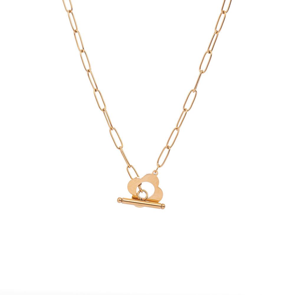 Fashion titanium steel necklace flower ot buckle clavicle chain gold cold necklace simple temperament all-match jewelry