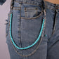 Jewelry natural blue turquoise hip-hop pants chain bouncing disco trend personality fashion jewelry