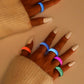 Fashionable original design simple stainless steel golden resin luminous forest crack creative ring