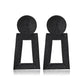 Frosty hollow trapezoidal earrings temperament geometric pendant earrings female square pattern metal earrings