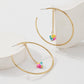 E115 Simple geometric earrings colorful love creative chain C-shaped earrings retro niche earrings women