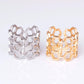 Fashion creative honeycomb bee hollow ring personality geometric hexagonal ring ring hand jewelry