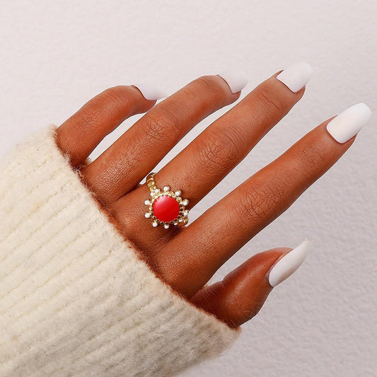 Simple light luxury niche design ladies simple stainless steel opening adjustable sun dripping oil ring