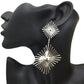 Summer geometric double diamond fence fried fur earrings night party exaggerated ornaments