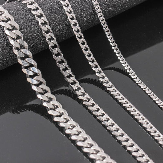 Fashionable six-sided grinding necklace hipster simple fashion titanium steel necklace jewelry