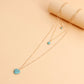 Jewelry ins multi-layer long tassel love turquoise pendant necklace female ethnic necklace