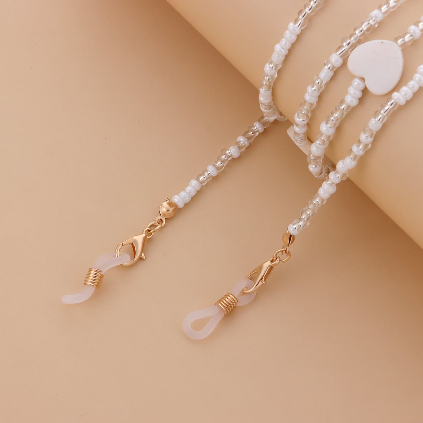Jewelry Ladies Love White Rice Beads Fashion Glasses Chain Personality Simple Mask Accessories