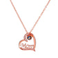 Diamond MOM Letter Heart Shaped Necklace Fashion Personality 1 Language Projection Clavicle Chain Mother's Day Necklace