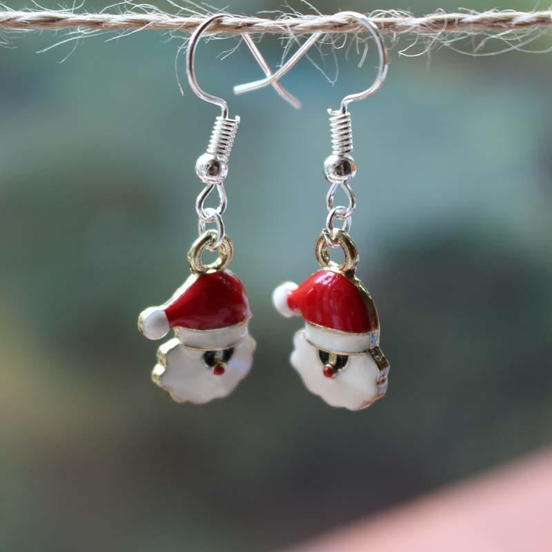 Christmas Earrings Drip Oil Alloy Santa Claus Earrings Holiday Gifts Christmas Gifts