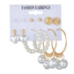 Popular Geometric Acrylic Sheet Tassel Stud Earrings Women's Pearl Set Jewelry