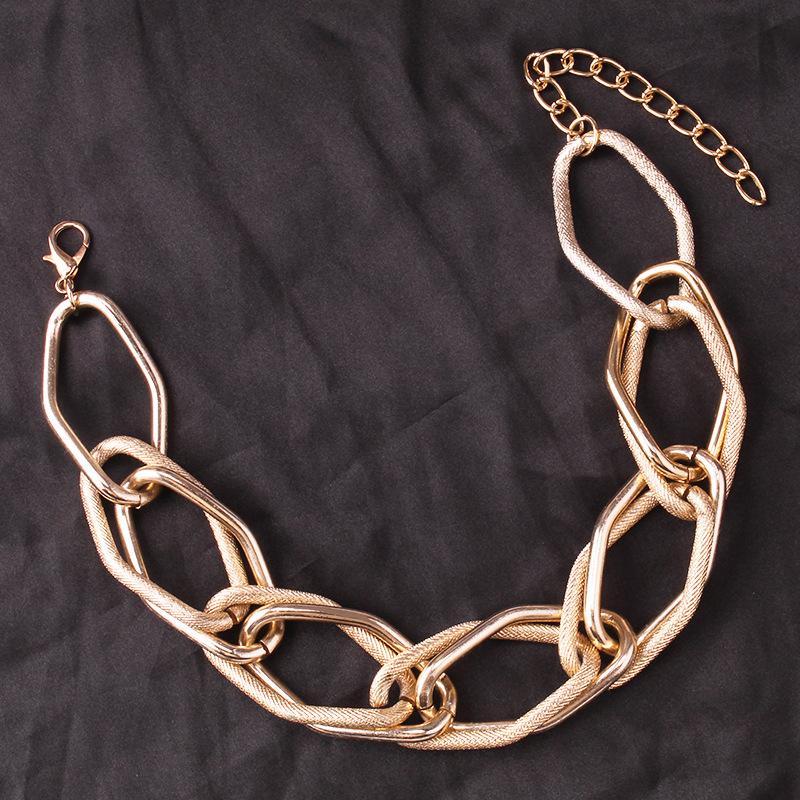 Jewelry Exaggerated Thick Irregular Shape Chain Necklace Female Hip Hop Trend Short Sweater Chain